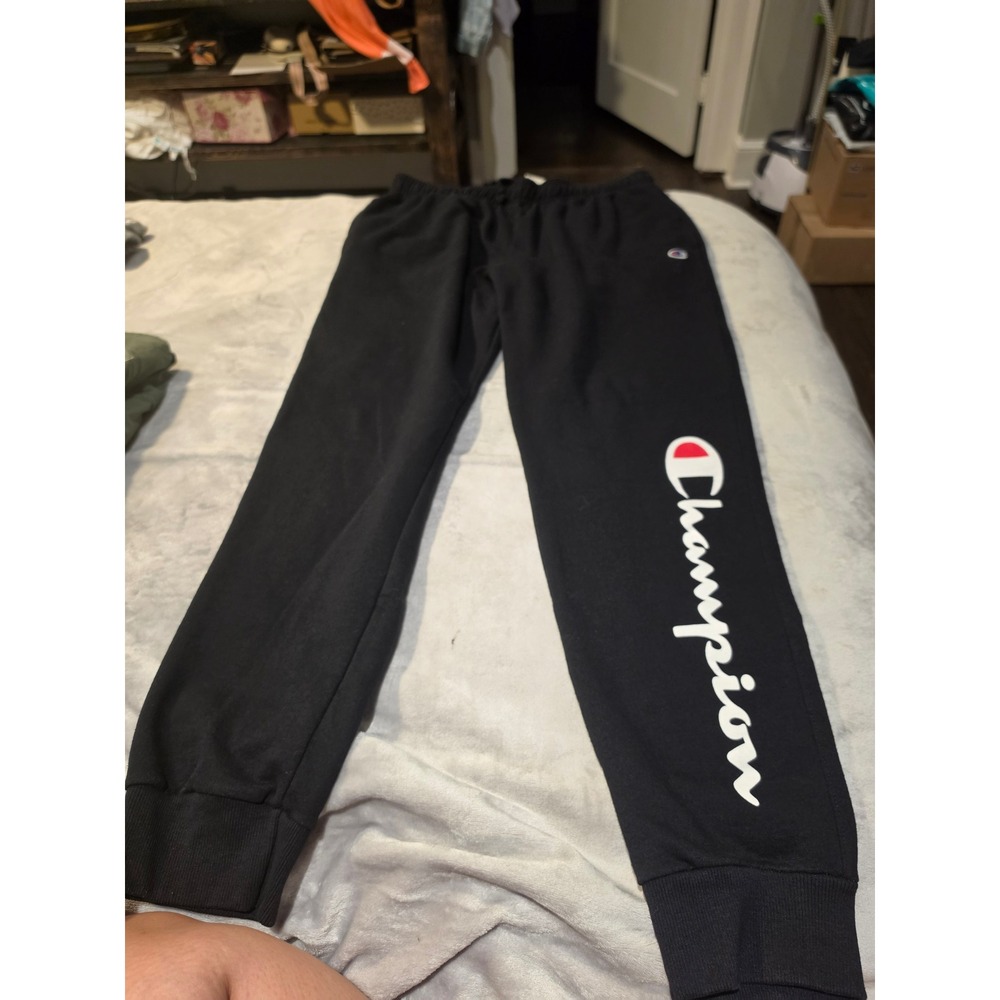 Champion Black Script Logo Jogger Sweatpants Athletic Pants